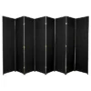 8 Panel Tall Woven Fiber Room Divider Black