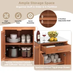 Costway Wood Kitchen Trolley Cart Stainless Steel Top Rolling Storage Cabinet Island 12 Costway Wood Kitchen Trolley Cart Stainless Steel Top Rolling Storage Cabinet Island -Living Space Shop GUEST 01c3aa4d f6be 4e66 a46a 1e2dca1d5c3f