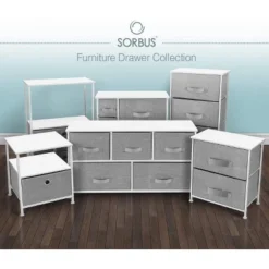 Sorbus Drawer Dresser For Bedroom Office And Home Gray/White -Living Space Shop GUEST 01c8eab7 869e 406c 8fbf 46450d007f59