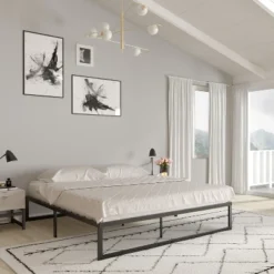 Merrick Lane 14 Inch Steel Bed Frame With Steel Slat Support For Any Mattress (No Box Spring Required) -Living Space Shop GUEST 04b937c1 32bf 4187 9164 4223b5d99aae