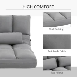 HOMCOM Convertible Floor Sofa Chair, Folding Couch Bed, Guest Chaise Lounge With 2 Pillows, Adjustable Backrest And Headrest 11 HOMCOM Convertible Floor Sofa Chair, Folding Couch Bed, Guest Chaise Lounge With 2 Pillows, Adjustable Backrest And Headrest -Living Space Shop GUEST 04cff9ee 5d56 4ad1 8554 f765e6e35597