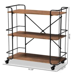 Neal Metal And Wood Kitchen Serving Cart Walnut/Black - Baxton Studio 15 Neal Metal And Wood Kitchen Serving Cart Walnut/Black - Baxton Studio -Living Space Shop GUEST 053b7722 1b1c 4256 ae03 04b574cb0616
