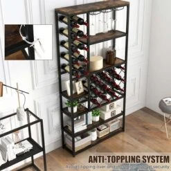 Costway Industrial Wine Rack Multi-purpose Freestanding Bakers Rack With Glass Holder 15 Costway Industrial Wine Rack Multi-purpose Freestanding Bakers Rack With Glass Holder -Living Space Shop GUEST 05c75a5d 60b8 42e1 aec2 ad44a0e65f29