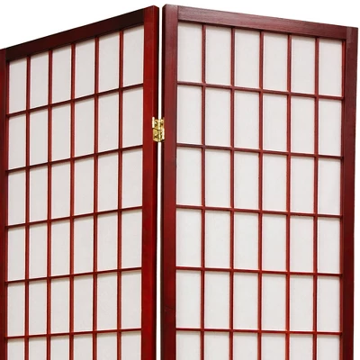 3 Ft. Tall Window Pane Shoji Screen - Rosewood (8 Panels) - Oriental Furniture 2 3 Ft. Tall Window Pane Shoji Screen - Rosewood (8 Panels) - Oriental Furniture - Image 2