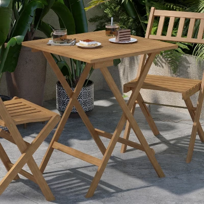 Flash Furniture Martindale Solid Acacia Wood 24 Inch Square Portable Folding Patio Table With Slatted Top And X Shaped Frame In Natural 1 Flash Furniture Martindale Solid Acacia Wood 24 Inch Square Portable Folding Patio Table With Slatted Top And X Shaped Frame In Natural