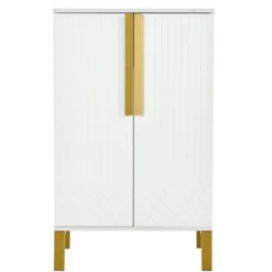 23.7" Freestanding Tipping Shoe Cabinet With Adjustable Shelves - ModernLuxe -Living Space Shop GUEST 0666768b f011 40dc a234 bf74601687ad