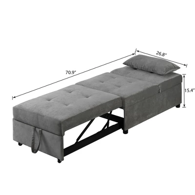 Pull Out Sleeper Sofa With Pillow - ModernLuxe 3 Pull Out Sleeper Sofa With Pillow - ModernLuxe - Image 3