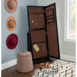 Lola Cheval Mirror/Jewelry Wardrobe Black - Powell Company -Living Space Shop GUEST 06b2f035 718e 411f 85ea 89afc2452002