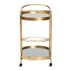 Kamal Glam Brushed Metal And Mirrored Glass 2 Tier Mobile Wine Bar Cart Gold - Baxton Studio 25 Kamal Glam Brushed Metal And Mirrored Glass 2 Tier Mobile Wine Bar Cart Gold - Baxton Studio -Living Space Shop GUEST 06d671cf b6ac 4fe7 a60f 6a94ab47a474