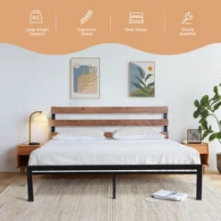 Costway Twin Size Metal Platform Bed Frame Mattress Foundation Wooden Headboard 15 Costway Twin Size Metal Platform Bed Frame Mattress Foundation Wooden Headboard -Living Space Shop GUEST 07f1e150 4a44 4e90 a333 c637c5bf2b63