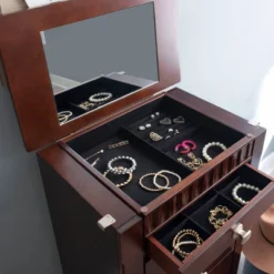 Tierra Contemporary Jewelry Armoire Merlot Brown - Powell Company -Living Space Shop GUEST 085558e9 c9e0 4e39 bd5e 249aa387810f