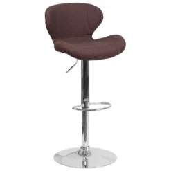 Merrick Lane Adjustable Height Barstool Contemporary Bar Height Stool With Curved Back And Metal Base With Footrest 39 Merrick Lane Adjustable Height Barstool Contemporary Bar Height Stool With Curved Back And Metal Base With Footrest -Living Space Shop GUEST 0895597c 2629 495c a897 6b64efeec709