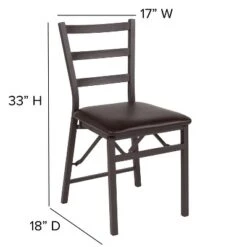 Emma And Oliver 2 Pack Ladder Back Metal Folding Chair With Brown Vinyl Seat 13 Emma And Oliver 2 Pack Ladder Back Metal Folding Chair With Brown Vinyl Seat -Living Space Shop GUEST 08fb43a3 c35d 48e0 9725 32724734a214