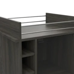 TUHOME Portable Dukat Wine And Liquor Bar Storage Display Cabinet Cart With Glass Door, 4 Wheels, 2 Shelves, And 6 Cubbies 7 TUHOME Portable Dukat Wine And Liquor Bar Storage Display Cabinet Cart With Glass Door, 4 Wheels, 2 Shelves, And 6 Cubbies -Living Space Shop GUEST 098c8654 a7e3 477a 8372 fe6bb9c21043