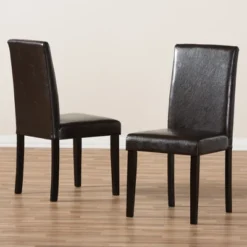 Set Of 2 Mia Modern And Contemporary Faux Leather Upholstered Dining Chairs Dark Brown - Baxton Studio 8 Set Of 2 Mia Modern And Contemporary Faux Leather Upholstered Dining Chairs Dark Brown - Baxton Studio -Living Space Shop GUEST 09c3a81e 6722 4ea1 ab79 2de52c0a8df6