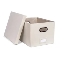 BirdRock Home 1-Pack Collapsible File Storage Organizer With Lid - Cream -Living Space Shop GUEST 0a09e120 ff80 4197 9da0 980082899d8d