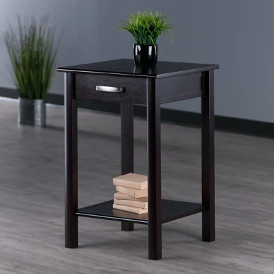 Liso End Table / Printer Table With Drawer And Shelf - Dark Espresso - Winsome 4 Liso End Table / Printer Table With Drawer And Shelf - Dark Espresso - Winsome - Image 4