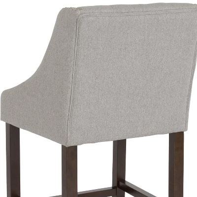Merrick Lane Upholstered Counter Stool 24" High Transitional Tufted Counter Stool With Accent Nail Trim 11 Merrick Lane Upholstered Counter Stool 24" High Transitional Tufted Counter Stool With Accent Nail Trim - Image 11