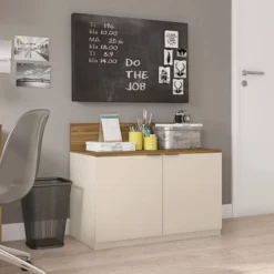 36" Wooden Accent Cabinet With 2 Doors Brown/Off White - The Urban Port 10 36" Wooden Accent Cabinet With 2 Doors Brown/Off White - The Urban Port -Living Space Shop GUEST 0a9fc358 2e3b 4d0e af23 a8da096bd5cc