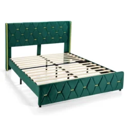Costway Upholstered Platform Bed Frame Adjustable Headboard Footboard Modern Green 21 Costway Upholstered Platform Bed Frame Adjustable Headboard Footboard Modern Green -Living Space Shop GUEST 0aaeee18 a175 4a98 b0a5 5c3f1d7a86ac