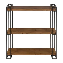 30" X 26" Lintz Wood And Metal Floating Wall Shelves - Kate And Laurel All Things Decor -Living Space Shop GUEST 0b3d1ae5 e9b9 4e15 9277 6283cda4ee39