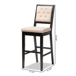 2pc Gideon Fabric Upholstered And Wood Barstool Set Sand/Dark Brown - Baxton Studio -Living Space Shop GUEST 0ca883b1 3ef6 4464 b5d8 62f0bb8b111d