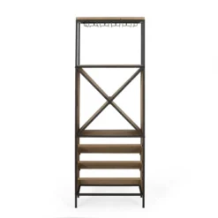 Fritsche Modern Industrial 47 Bottle Floor Wine Rack Natural/Black - Christopher Knight Home -Living Space Shop GUEST 0d201922 9c0c 42f2 8dba 728dda5be6f9