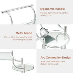 Costway Kitchen Cart Tea Cart Glass Shelves & Metal Frame With Wheels -Living Space Shop GUEST 0d31222a b6dd 4ac5 8a94 9a0a89f48f92