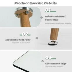 Costway Modern Glass Dining Table Rectangular Dining Room Table W/Metal Legs For Kitchen 16 Costway Modern Glass Dining Table Rectangular Dining Room Table W/Metal Legs For Kitchen -Living Space Shop GUEST 0d8a8090 fbe0 4ae8 8b2e 68fddf34cb50