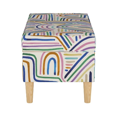 Storage Bench Rainbow Strokes Ochre - Skyline Furniture 2 Storage Bench Rainbow Strokes Ochre - Skyline Furniture - Image 2