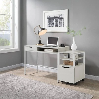 40" Contempo Desk With Drawer And Shelf White Oak - OSP Home Furnishings 5 40" Contempo Desk With Drawer And Shelf White Oak - OSP Home Furnishings - Image 5