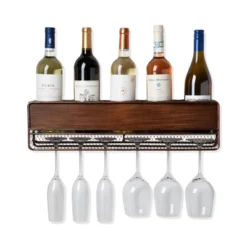 True Wall Mounted Wine Shelf & Stemware Rack, Wood -Living Space Shop GUEST 0e70414b 900a 4100 a7f7 9bab160ef209