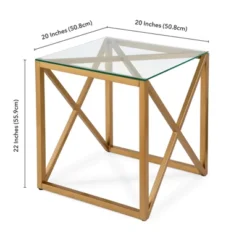 22' Metal Geometric Side Table In Gold - Henn&Hart -Living Space Shop GUEST 0e8c5bd4 3c23 4daf a041 9725bb16d137