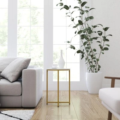 Merrick Lane End Table With Round Cross Brace Frame 1 Merrick Lane End Table With Round Cross Brace Frame