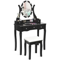 Tangkula Vanity Table Makeup Dresser Desk W/LED Light Drawers & Stool Black/Brown/White 15 Tangkula Vanity Table Makeup Dresser Desk W/LED Light Drawers & Stool Black/Brown/White -Living Space Shop GUEST 0f0aaa99 25c7 45c7 b9a0 71e25f4bd6fc