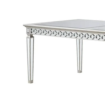 Varian Dining Table Mirrored/Antique Platinum - Acme Furniture 4 Varian Dining Table Mirrored/Antique Platinum - Acme Furniture - Image 4