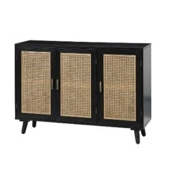 Filippo 3-Door Accent Contemporary Storage Cabinet With Rattan| KARAT HOME -Living Space Shop GUEST 0f8c2957 36ba 4216 8c6c b4482e290d99
