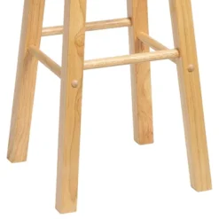 PJ Wood Classic Round Seat 29" Tall Kitchen Counter Stools For Homes, Dining Spaces, And Bars With Backless Seats & 4 Square Legs, Natural (Set Of 10) -Living Space Shop GUEST 10c56b5e 1774 4e5c 9fa4 a95855f181a6