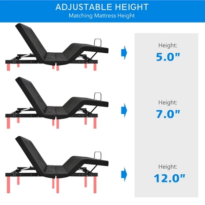 Costway Adjustable Bed Base Electric Bed Frame With Massage Remote Control Queen 5 Costway Adjustable Bed Base Electric Bed Frame With Massage Remote Control Queen - Image 5