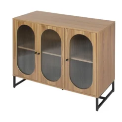 Aubrey 33.07'' H X 40.63'' W X 15.75'' D Storage Cabinet With 3 Glass Door Wine Cabinet With Adjustable Shelf Sideboards And Buffets-Maison Boucle 16 Aubrey 33.07'' H X 40.63'' W X 15.75'' D Storage Cabinet With 3 Glass Door Wine Cabinet With Adjustable Shelf Sideboards And Buffets-Maison Boucle -Living Space Shop GUEST 12e63532 e62e 4249 a4ec a92a33ea73db