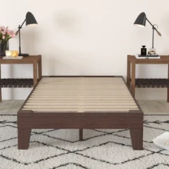 Merrick Lane Eduardo Platform Bed Frame, Solid Wood Platform Bed Frame With Slatted Support, No Box Spring Needed -Living Space Shop GUEST 12e9ec6a 85c7 462e a400 e4327114527a