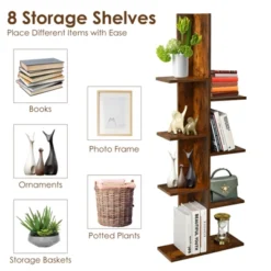 Tangkula Modern Multi-Layer Bookshelf Floor Standing Bookcase W/Anti-fall Device Storage Rack For Home Office Rustic 18 Tangkula Modern Multi-Layer Bookshelf Floor Standing Bookcase W/Anti-fall Device Storage Rack For Home Office Rustic -Living Space Shop GUEST 131ae75d f3f6 439e b60f 40cbeaf892ee