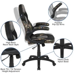 Flash Furniture Gaming Desk And Racing Chair Set With Cup Holder, Headphone Hook And Removable Mouse Pad Top - 2 Wire Management Holes -Living Space Shop GUEST 15b1e7ee 35ee 49c4 9b7c c17606d67966