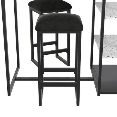 3pc Nora Bar Height Dining Set With Faux Terrazzo Top - Novogratz 5 3pc Nora Bar Height Dining Set With Faux Terrazzo Top - Novogratz - Image 5