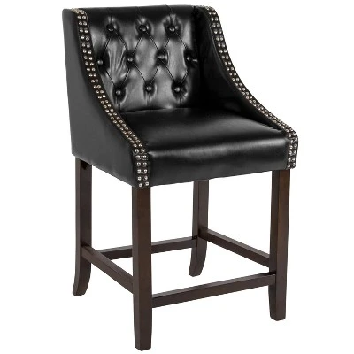 Merrick Lane Upholstered Counter Stool 24" High Transitional Tufted Counter Stool With Accent Nail Trim 16 Merrick Lane Upholstered Counter Stool 24" High Transitional Tufted Counter Stool With Accent Nail Trim - Image 16