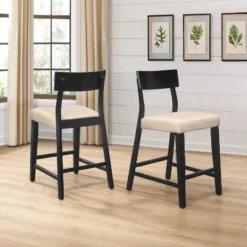 5pc Knolle Park Wood Counter Height Dining Set Black With Oak Wire Brush Finished Top - Hillsdale Furniture -Living Space Shop GUEST 16f81751 7770 49ec aa63 f30cc60d7218