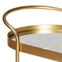 Kamal Glam Brushed Metal And Mirrored Glass 2 Tier Mobile Wine Bar Cart Gold - Baxton Studio 22 Kamal Glam Brushed Metal And Mirrored Glass 2 Tier Mobile Wine Bar Cart Gold - Baxton Studio -Living Space Shop GUEST 177e2668 9776 406c 9999 b2a2b27bbc60