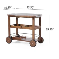 Cynthia Farmhouse Wooden Bar Cart Dark Oak Brown - Christopher Knight Home -Living Space Shop GUEST 183e02ad 3d4e 4be7 adf6 f25908437c9f