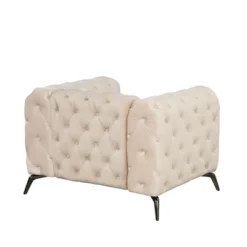 Modern Velvet Upholstered Accent Sofa Chair With Button Tufted Back-ModernLuxe -Living Space Shop GUEST 18447b65 1bb7 4df9 8d73 201db8f6c0da