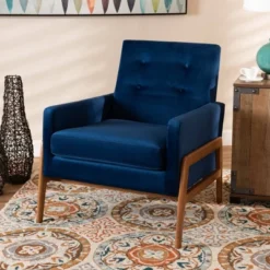 Perris Mid-Century Modern Velvet Fabric Upholstered Wood Lounge Chair - Baxton Studio 14 Perris Mid-Century Modern Velvet Fabric Upholstered Wood Lounge Chair - Baxton Studio -Living Space Shop GUEST 18fb4f3e f151 4edc 9aaa 729890e25537